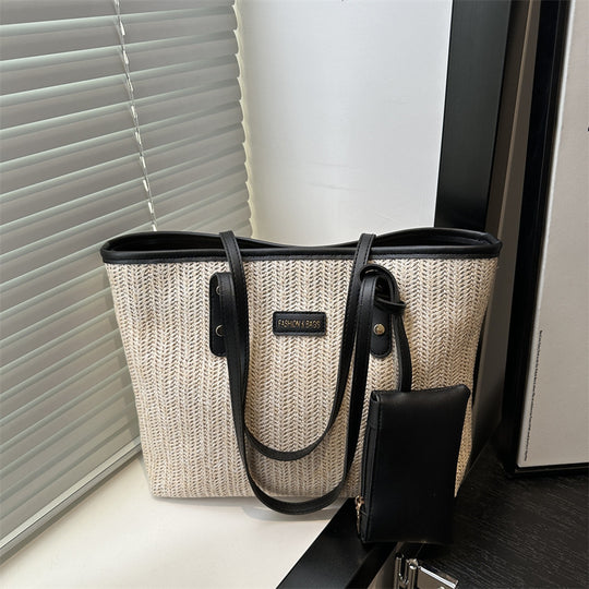 Damen Tragetasche mit geflochtenem Design und abnehmbarem Innenfach Nord Taschen