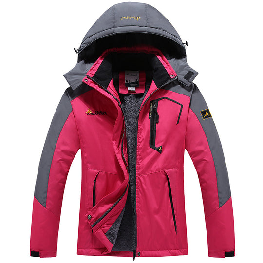 Herren Wasserdichte gefütterte Outdoor-Skijacke mit abnehmbarer Kapuze und Thermofutter Nord Taschen