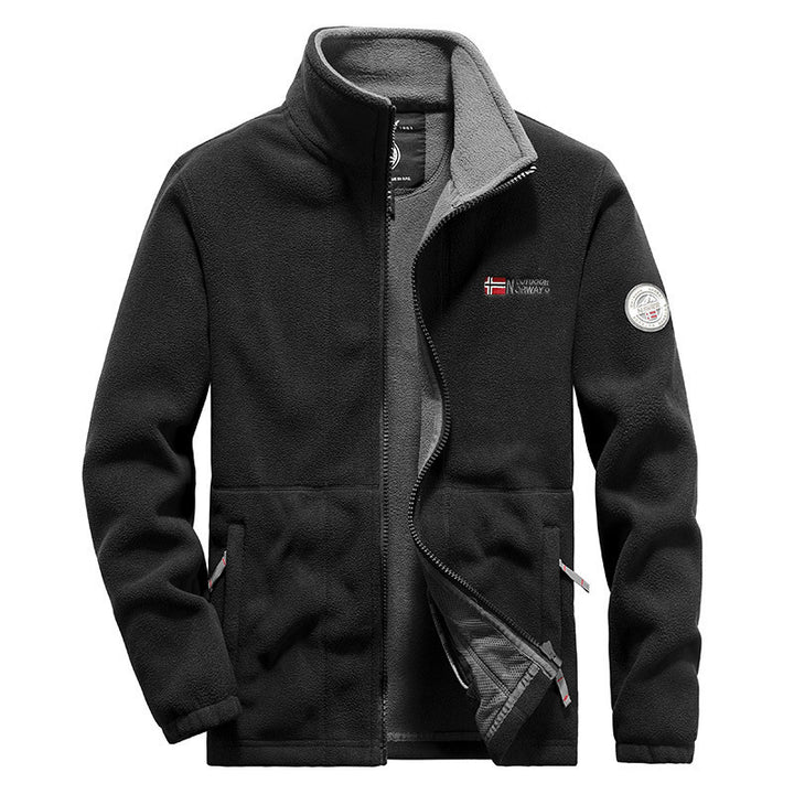 Herren  hochwertige Microfleece-Outdoorjacke mit Stehkragen, durchgehendem Reißverschluss und isolierendem Fleece-Innenfutter Nord Taschen