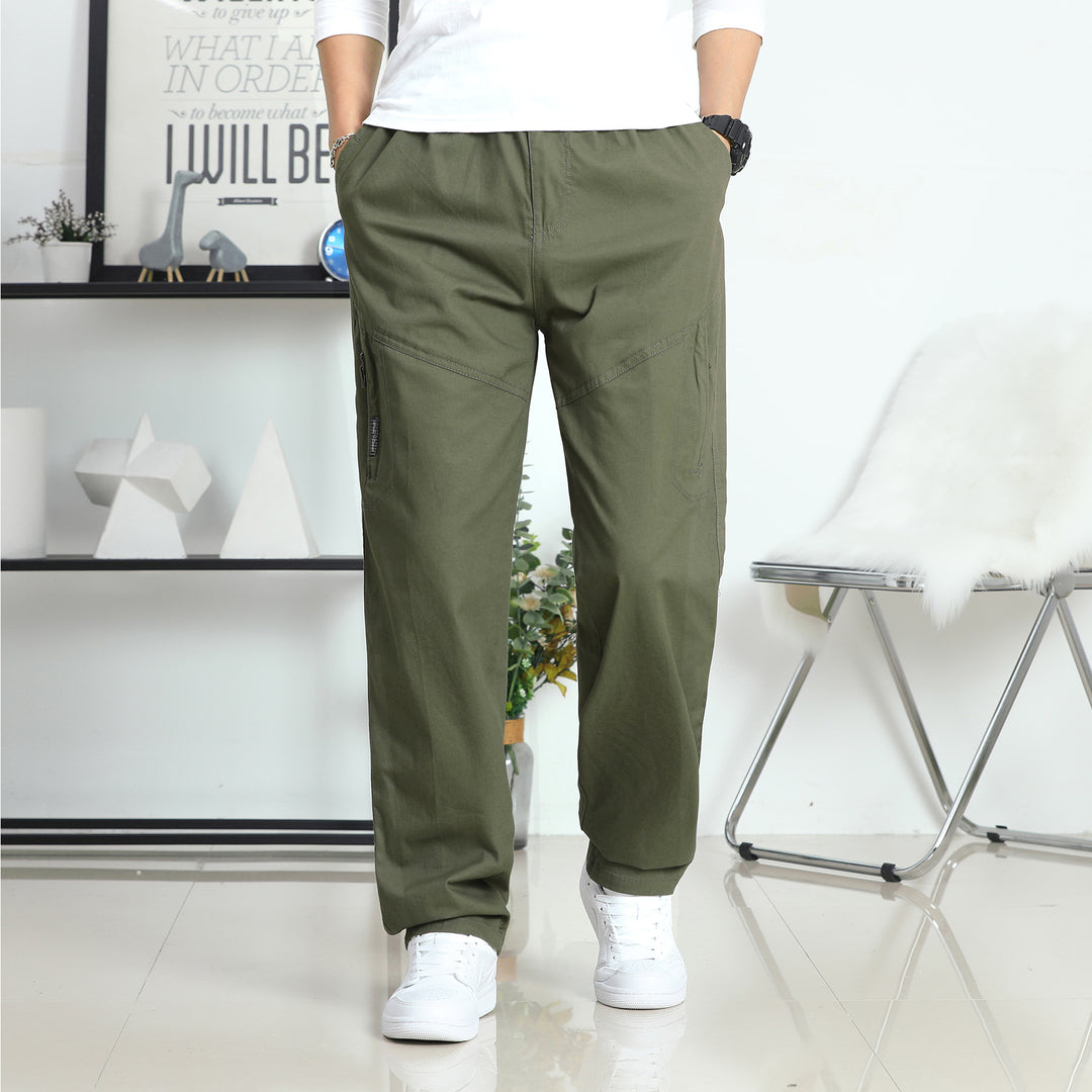 Herren Weite Utility-Cargohose mit elastischem Bund, seitlicher Reißverschlusstasche & vorgeformten Knieeinsätzen Nord Taschen