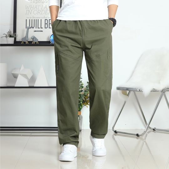 Herren Weite Utility-Cargohose mit elastischem Bund, seitlicher Reißverschlusstasche & vorgeformten Knieeinsätzen Nord Taschen