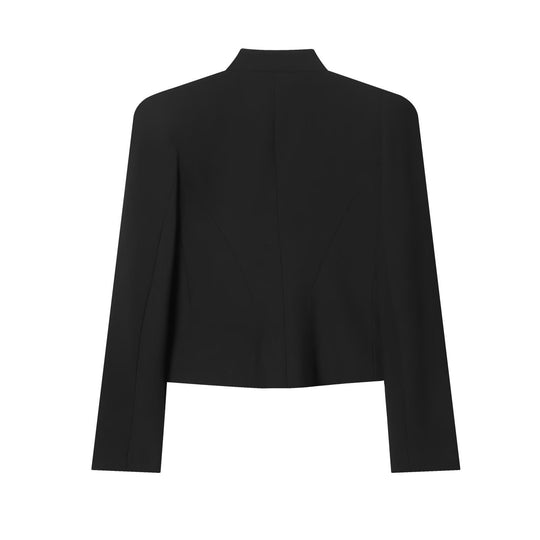 Damen Militärisch-inspirierte Cropped-Jacke mit Stehkragen und Zierkordeln Nord Taschen