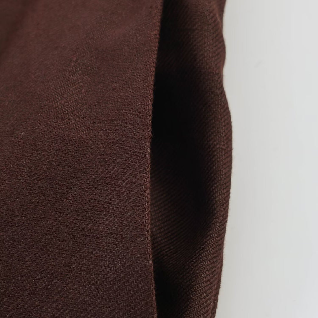 Damen Gerade geschnittene Leinenmisch-Hose mit hohem Bund, Bügelfalte und Eingrifftaschen Nord Taschen