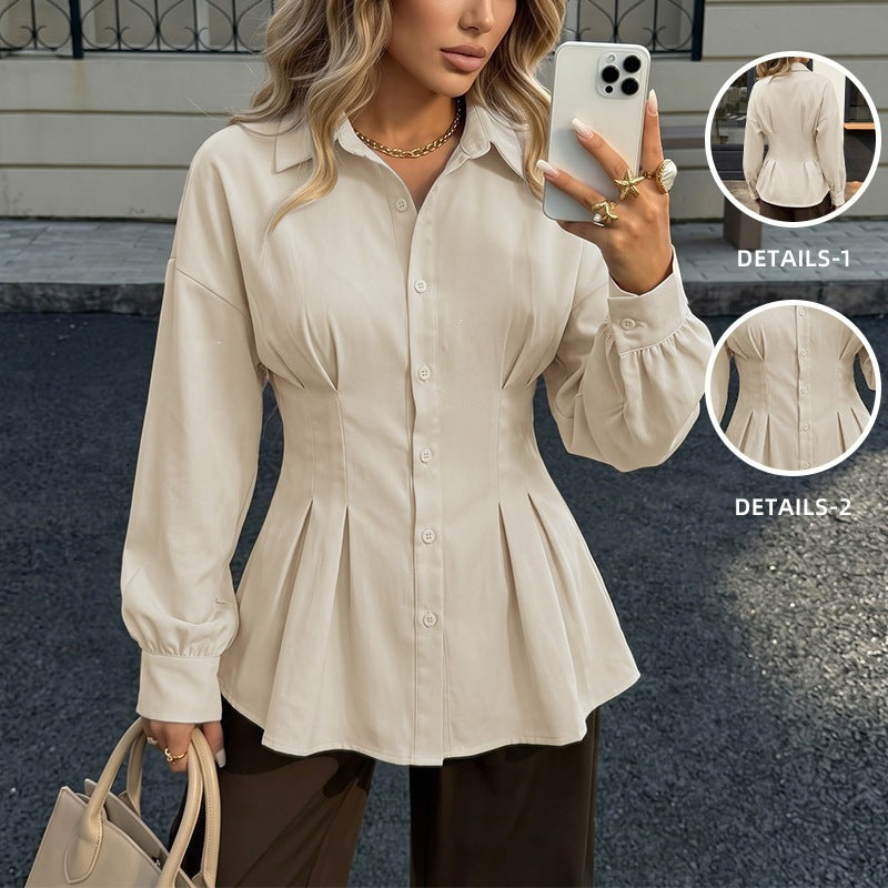 Damen Elegante Bluse mit taillierter Passform Nord Taschen