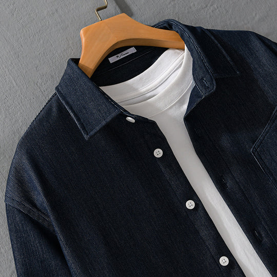 Herren Denim-Overshirt im Hemdjackenstil mit Brusttasche und durchgehender Knopfleiste Nord Taschen