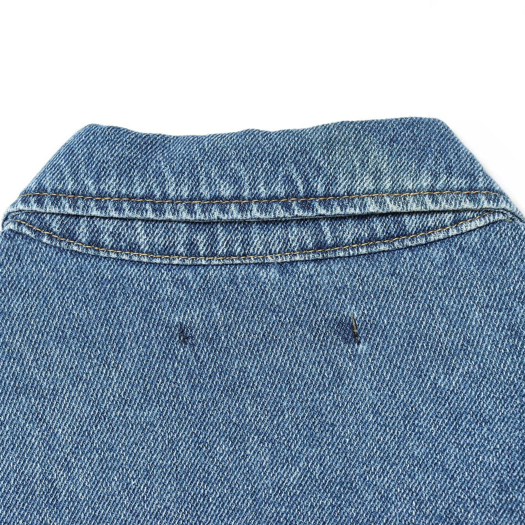 Damen Kurz geschnittene Oversize-Jeansjacke mit Pattentaschen Nord Taschen
