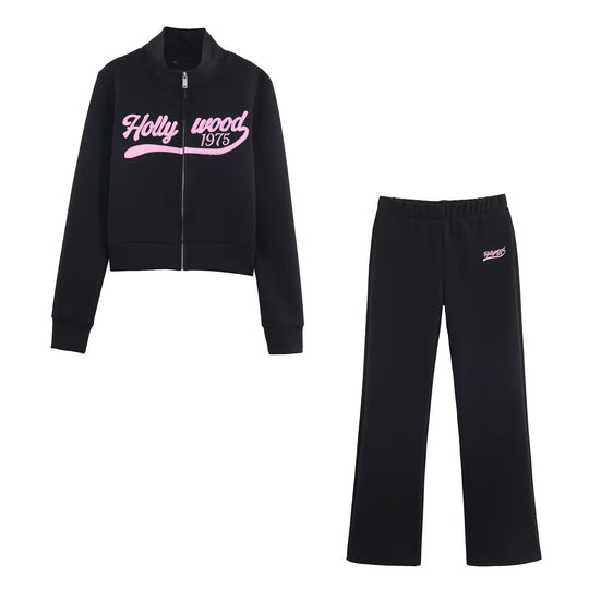 Damen Locker geschnittene Jersey-Freizeithose mit weitem Bein, elastischem Bund und Retro-Logo Nord Taschen