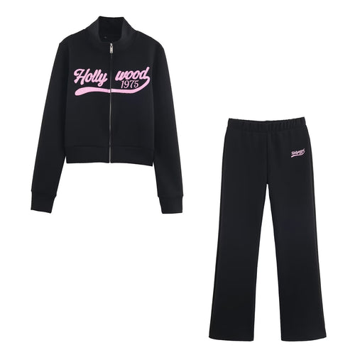 Damen Locker geschnittene Jersey-Freizeithose mit weitem Bein, elastischem Bund und Retro-Logo Nord Taschen