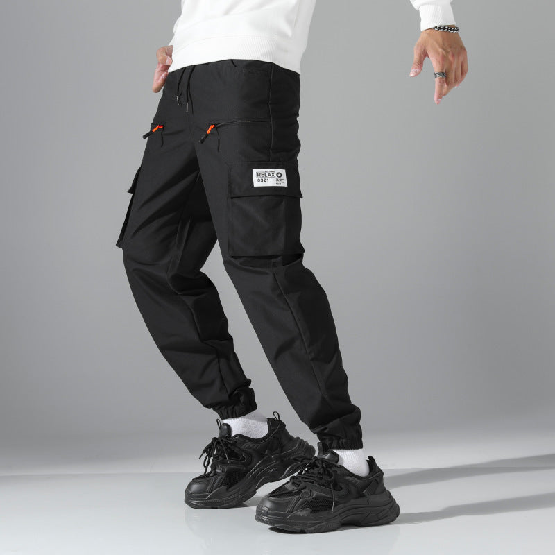 Herren Utility-Cargohose im Joggerstil mit elastischem Bund, Multifachtaschen & Reißverschlusstaschen Nord Taschen