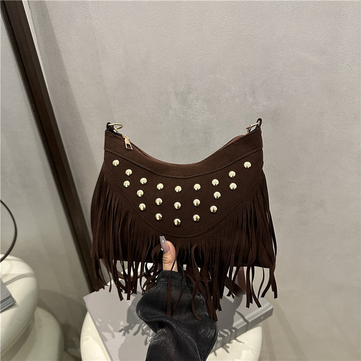 Damen Fransen Tasche mit Nieten Nord Taschen