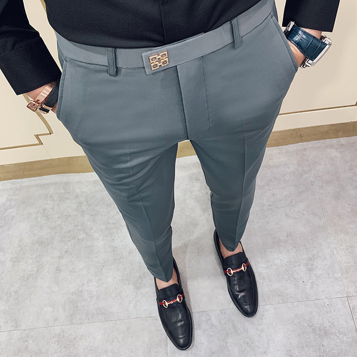 Herren moderne tapered Anzughose mit Bügelfalte, Stretchkomfort und verdecktem Hakenverschluss Nord Taschen