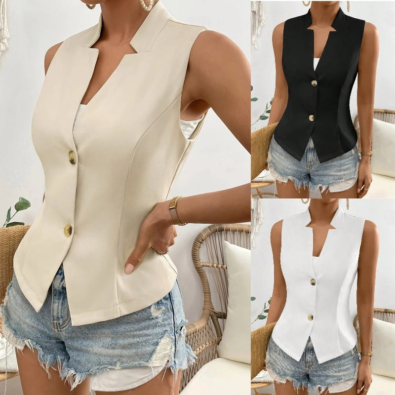 Damen taillierter ärmelloser Blazer