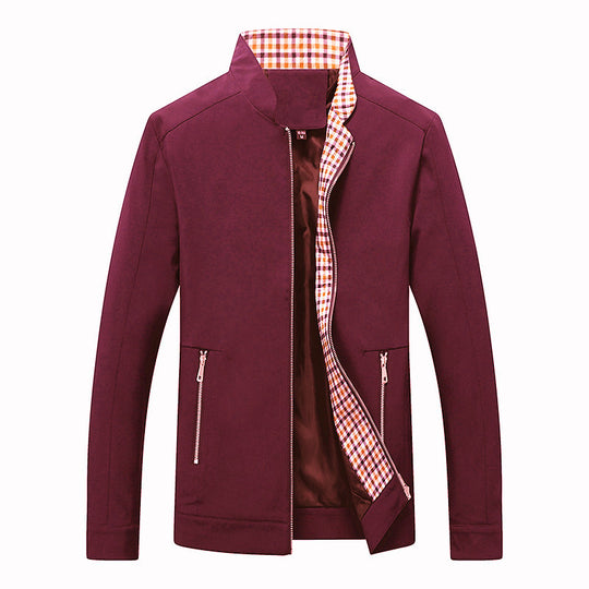 Herren Leichte Softshell-Blousonjacke mit Stehkragen und karogefüttertem Innenfutter Nord Taschen