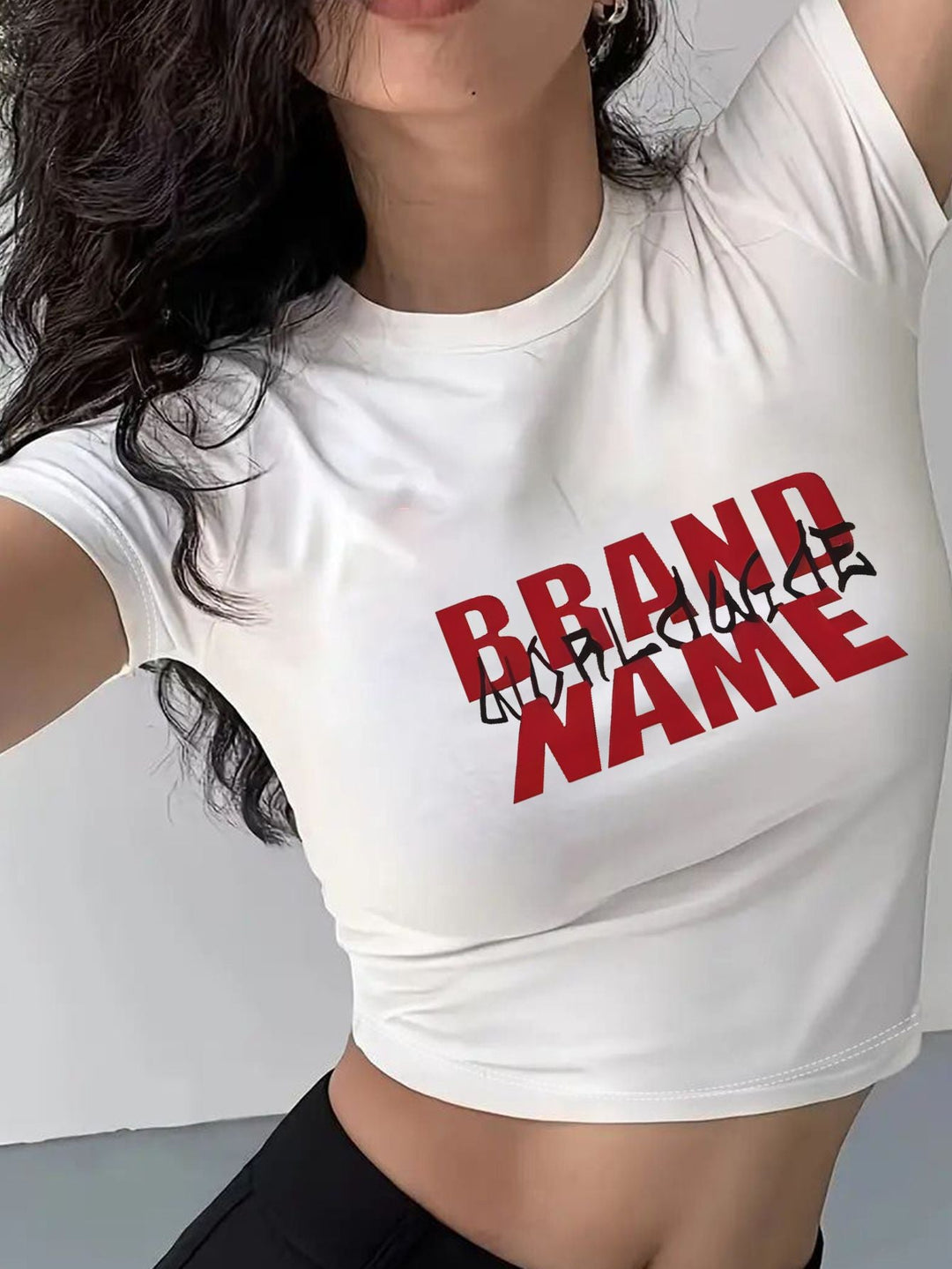 Damen Kurzarm T-Shirt mit aufgedrucktem Lippenmotiv Nord Taschen