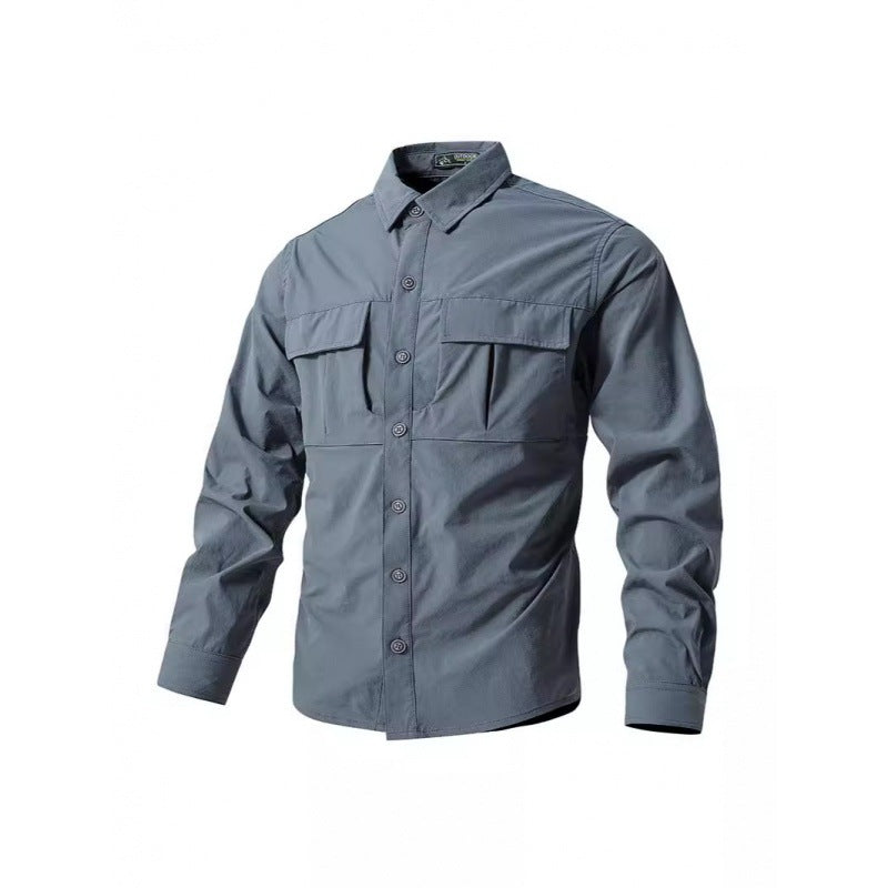 Herren Leichte Hemdenjacke im Utility‑Stil mit aufgesetzten Brustklappen und Knopfleiste Nord Taschen