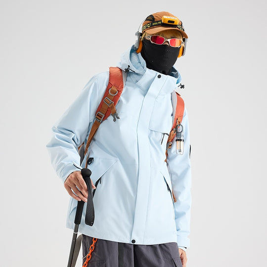 Herren Wasserdichte Outdoor-Softshelljacke mit Kapuze, hohem Stehkragen & Reißverschlusstaschen Nord Taschen