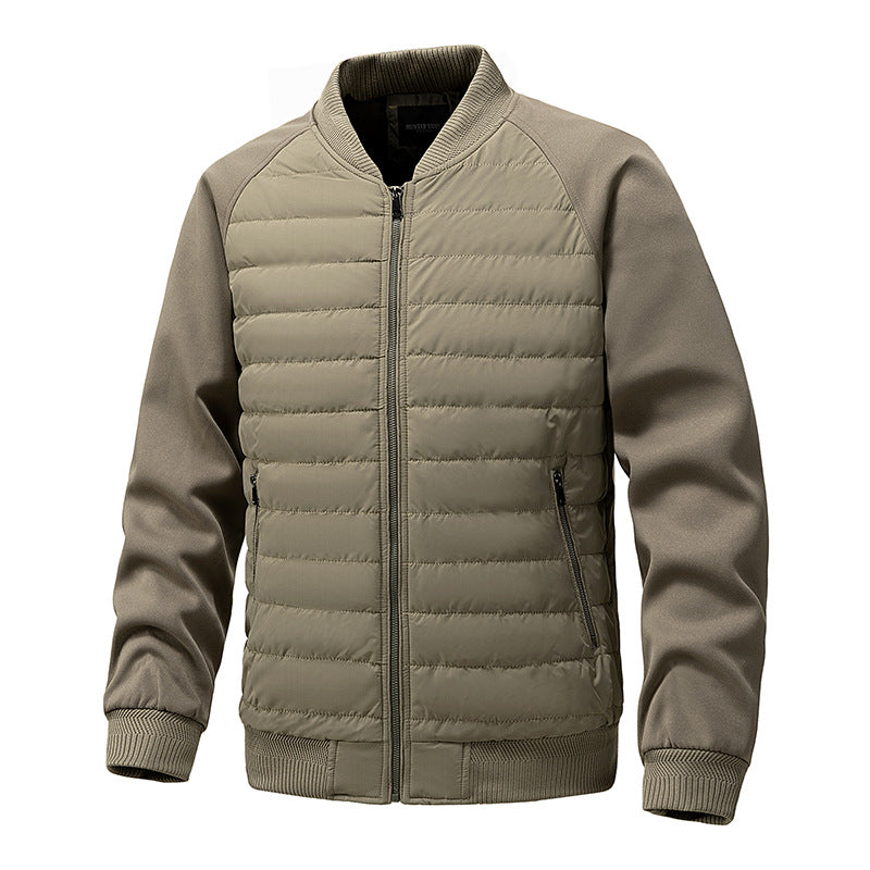 Herren Leichte Hybrid-Bomberjacke mit gesteppter Front Raglanärmeln und Rippbündchen Nord Taschen