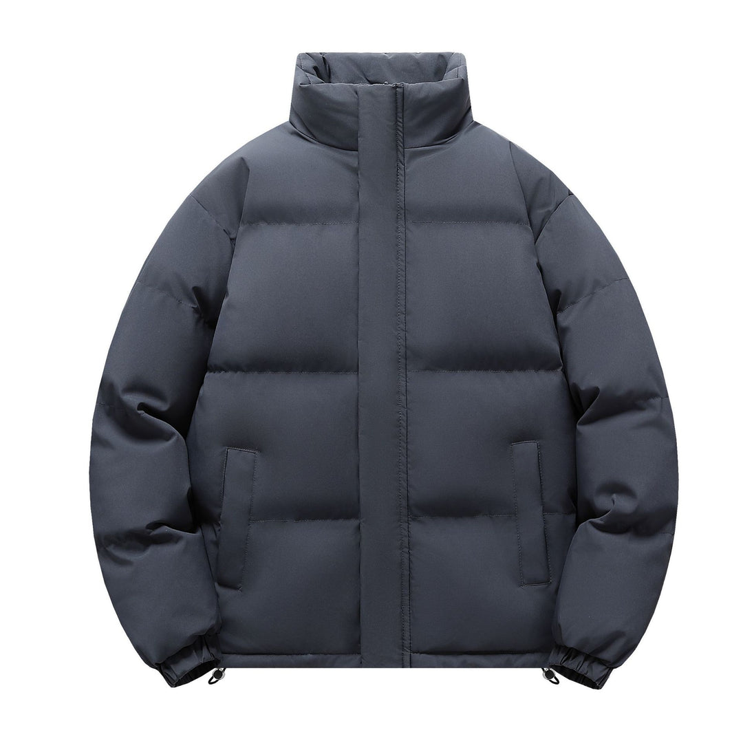 Herren Kurz geschnittene stark wattierte Steppjacke mit hohem Stehkragen und Kordelzugsaum Nord Taschen