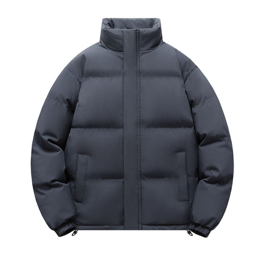 Herren Kurz geschnittene stark wattierte Steppjacke mit hohem Stehkragen und Kordelzugsaum Nord Taschen