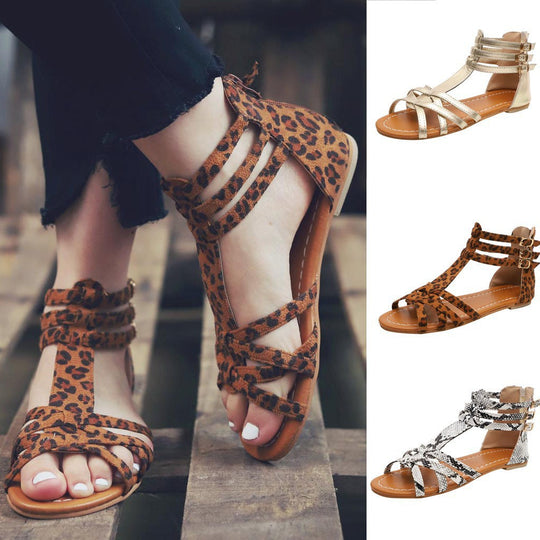 Damen verstellbare Freizeit-Sandalen mit buntem Design und komfortablem Fußbett Nord Taschen