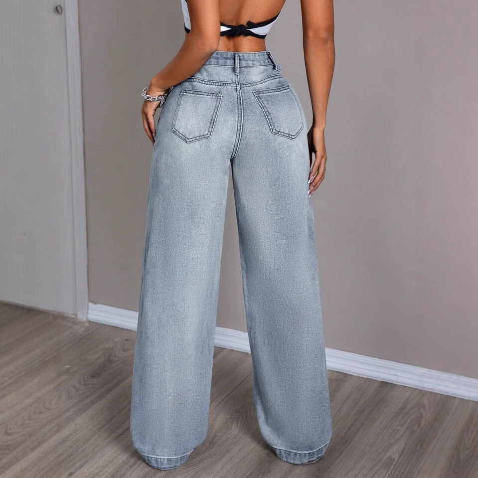 Damen Weite Jeanshose im Vintage-Stil