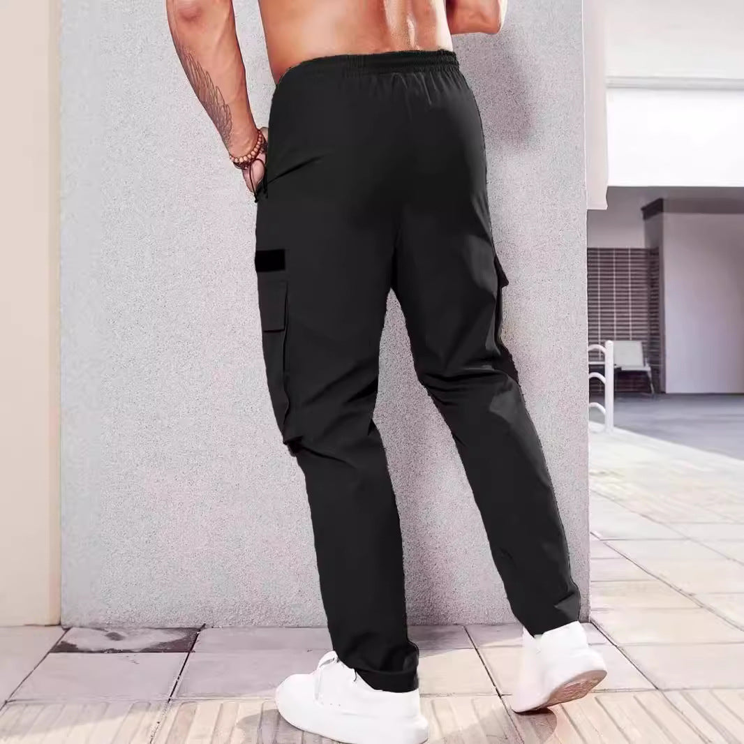 Herren Slim‑Tapered Utility‑Cargohose mit elastischem Bund, Kordelzug & Mehrfachklapptaschen Nord Taschen