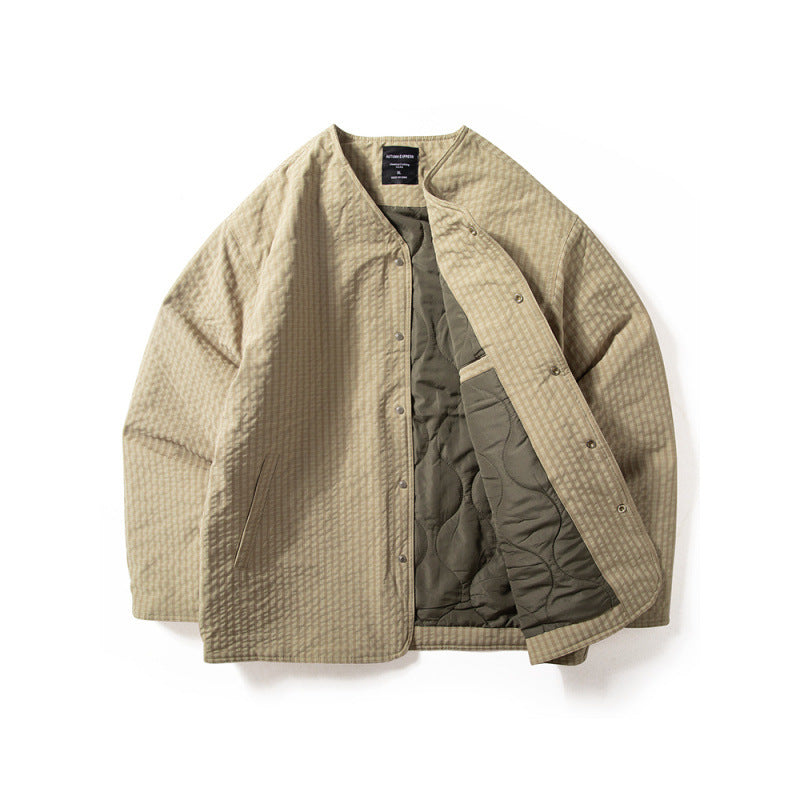 Herren Steppjacke ohne Kragen mit Druckknopfverschluss und seitlichen Eingrifftaschen Nord Taschen
