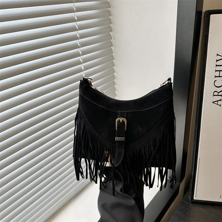 Damen Hobo-Tasche mit modischem Fransen-Design und verstellbarem Schulterriemen Nord Taschen