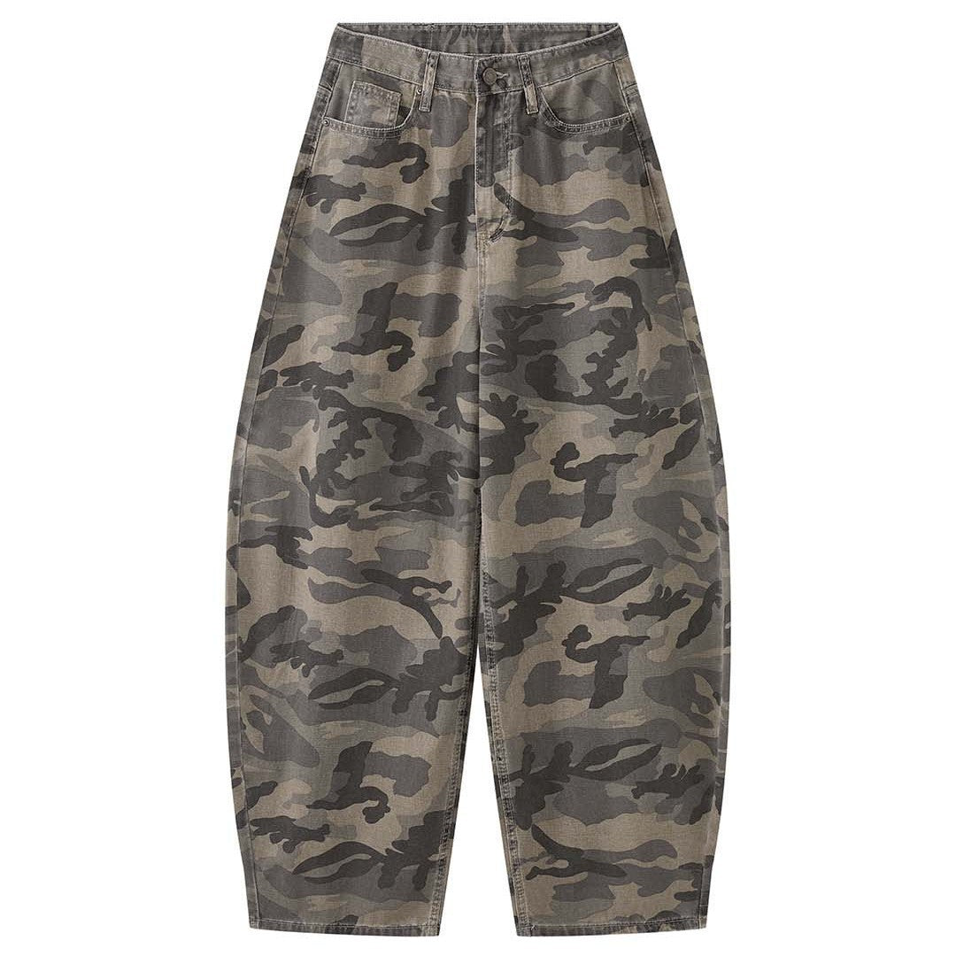 Damen Weite Cargohose im Camouflage‑Baggy‑Stil Nord Taschen