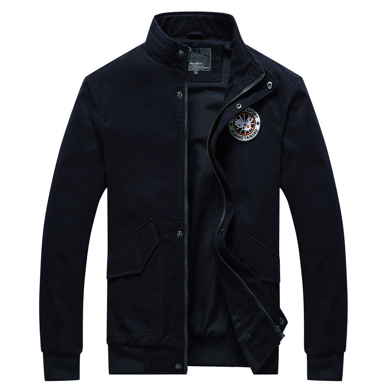 Herren Canvas-Fieldjacke im Bomberstil mit Stehkragen, Taschenklappen und elastischen Bündchen Nord Taschen