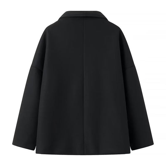 Damen Kurzmantel im Oversize‑Cut mit Doppelreiher und weitem Umschlagkragen Nord Taschen