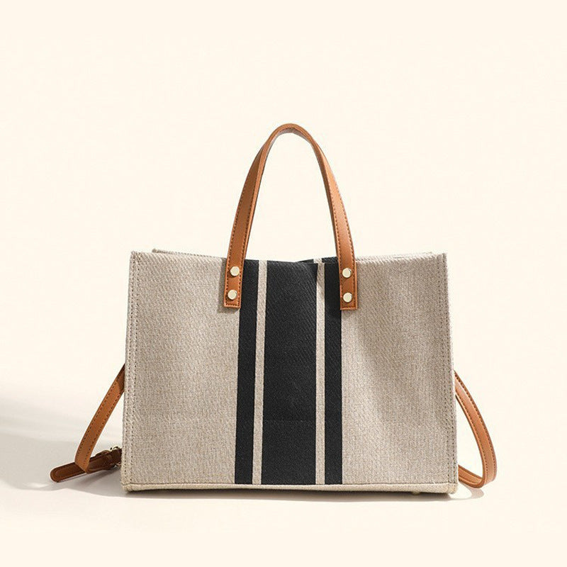 Damen Tragetasche mit geometrischem Faltendesign und robusten Kunstledergriffen Nord Taschen