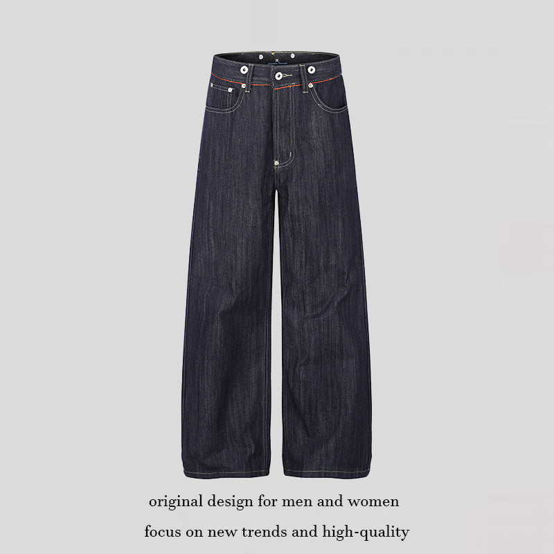 Damen Hochgeschnittene weite Denim-Palazzo-Jeans mit Five-Pocket-Schnitt Nord Taschen