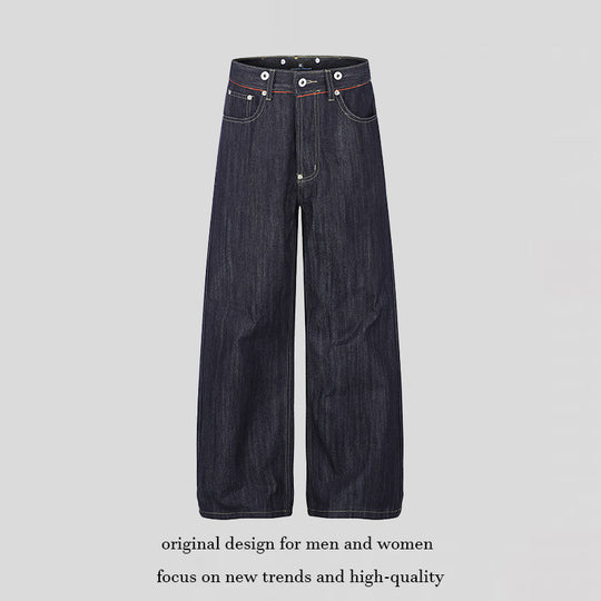 Damen Hochgeschnittene weite Denim-Palazzo-Jeans mit Five-Pocket-Schnitt Nord Taschen