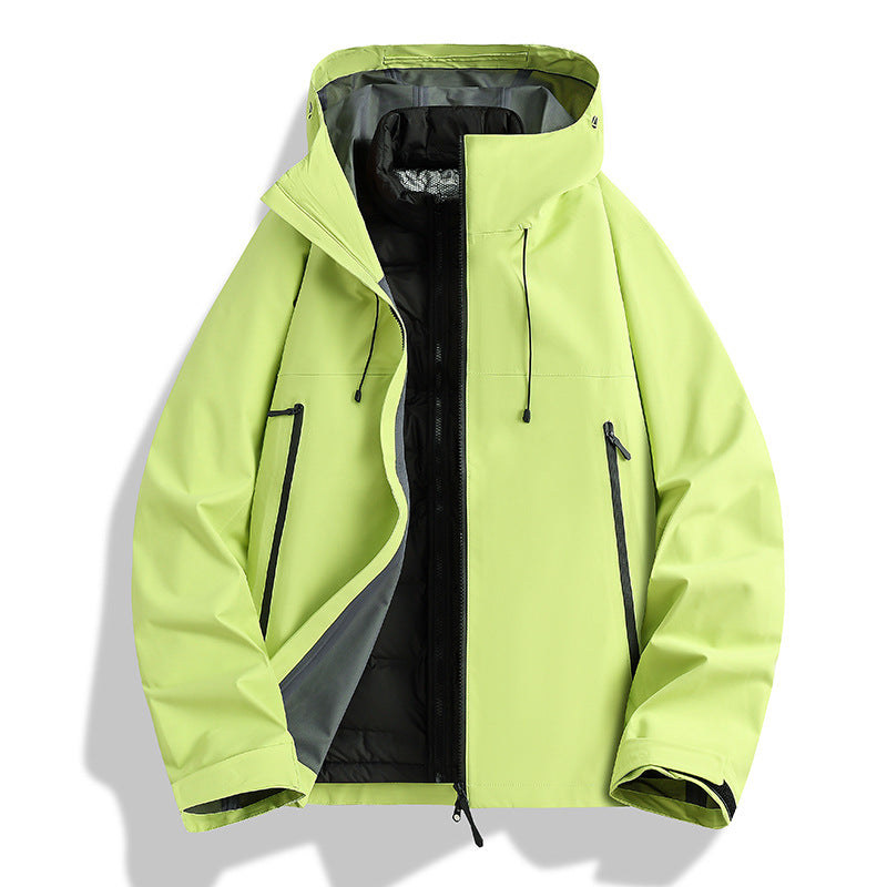Herren Wasserdichte Softshell-Outdoorjacke mit verstellbarer Kapuze und atmungsaktiver Membran Nord Taschen
