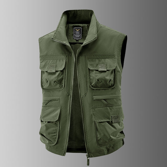 Herren taktische Multifunktionsweste mit zahlreichen Mehrzwecktaschen, leichtem Ripstop & Mesh‑Futter Nord Taschen