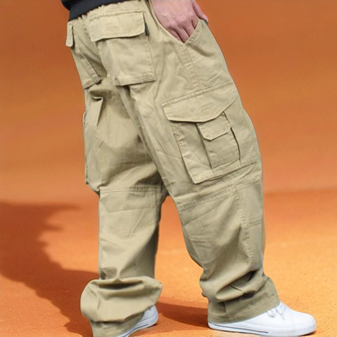 Herren Baggy-Cargohhose mit weitem Bein und Multifunktionstaschen Nord Taschen