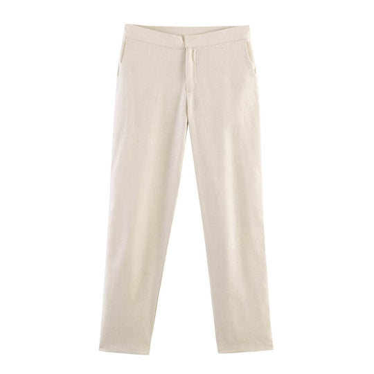 Damen Schlanke gerade Stoffhose mit verdecktem Reißverschluss und Eingrifftaschen Nord Taschen