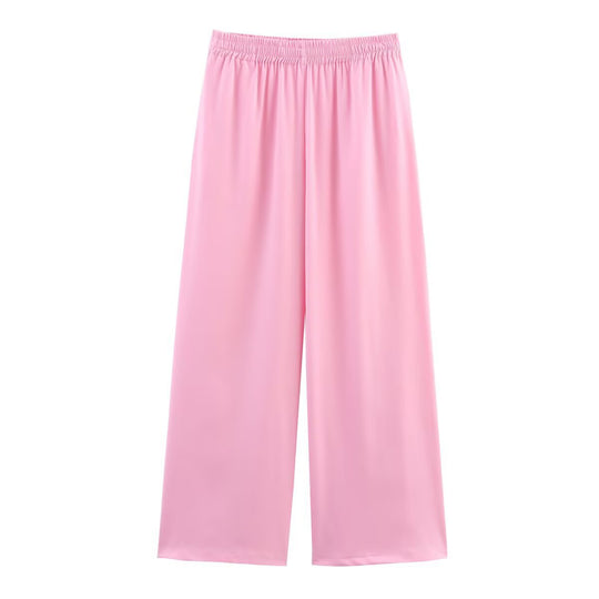 Damen Weite Palazzohose mit elastischem Bund und fließender Beinweite Nord Taschen