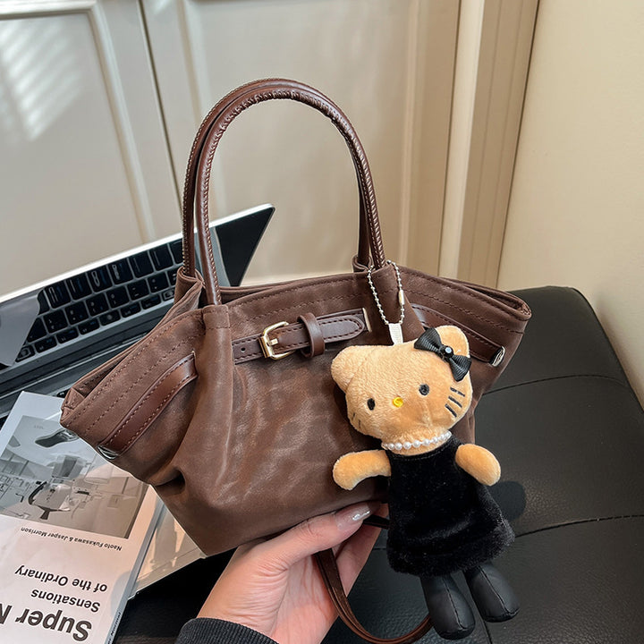 Damen Umhängetasche aus hochwertigem Samt mit süßem Anhänger Nord Taschen