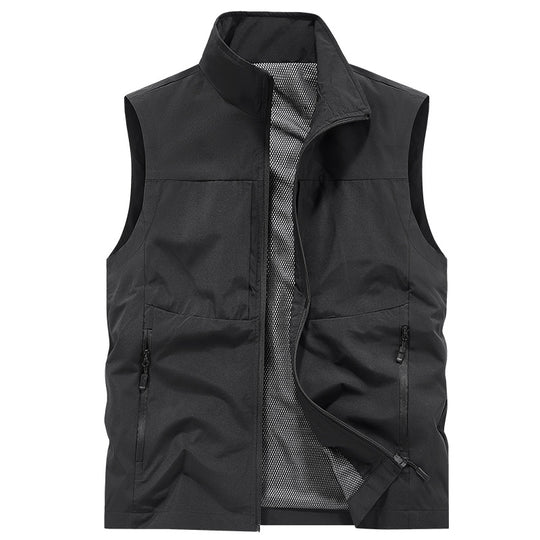 Herren Multifunktionale Outdoor-Weste mit winddichter Mikrofaser, Mesh-Innenfutter und verdeckten Reißverschlusstaschen Nord Taschen