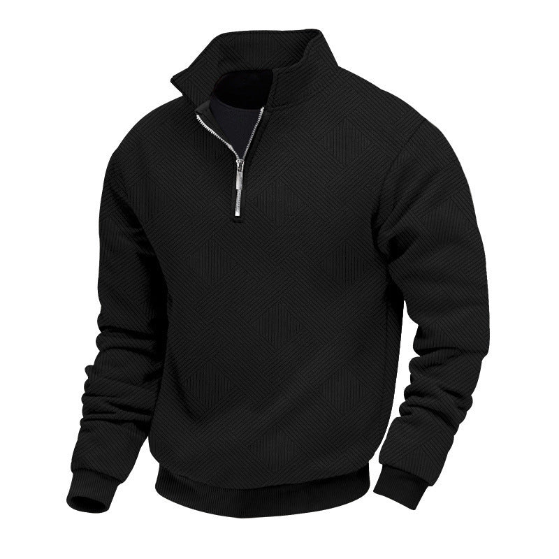 Herren Halbzip-Pullover mit geometrischer Waffelstruktur Nord Taschen