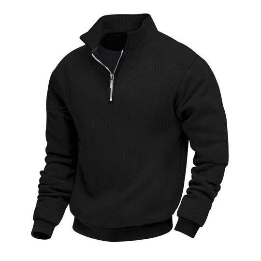 Herren Halbzip-Pullover mit geometrischer Waffelstruktur Nord Taschen