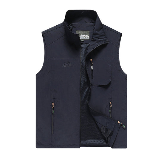 Herren Outdoor-Utility-Weste mit Mesh-Futter, wasserabweisender Nylonoberfläche und Multifunktionstaschen Nord Taschen