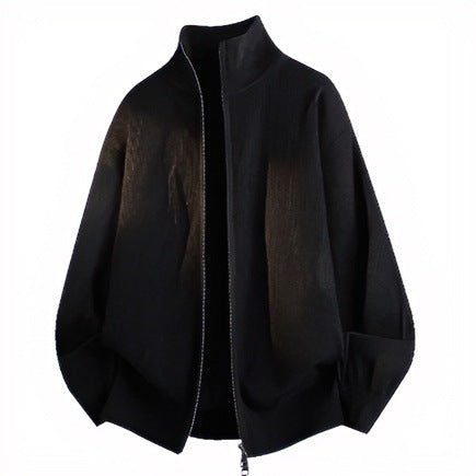 Unisex Lockerer Strick-Blouson mit Ballonärmeln, Waffelrippenstruktur und Zweiwege-Reißverschluss Nord Taschen