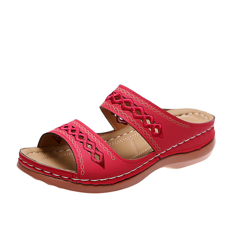 Damen Komfortable Riemchen-Sandalen mit flauschigem Fußbett