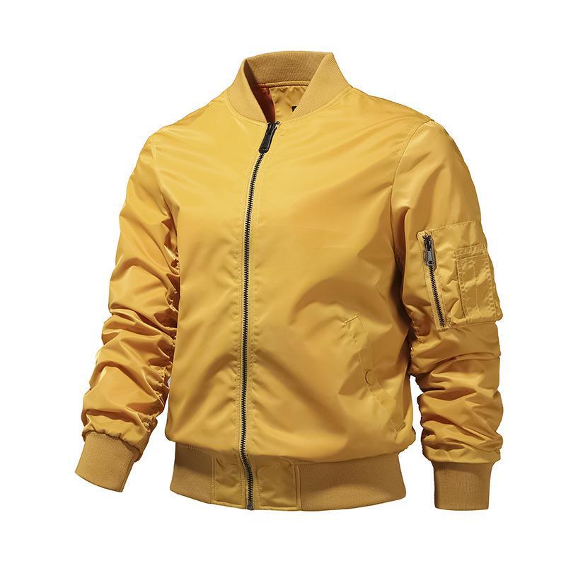 Herren leichte Nylon-Bomberjacke im Aviator-Utility-Stil mit Ärmeltasche Nord Taschen