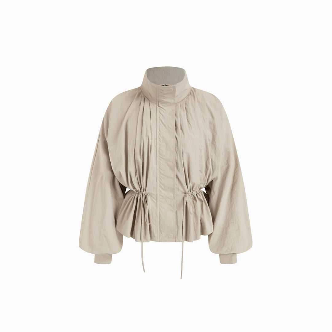 Damen Modische Bluse mit Raffung und Taillenzug Nord Taschen