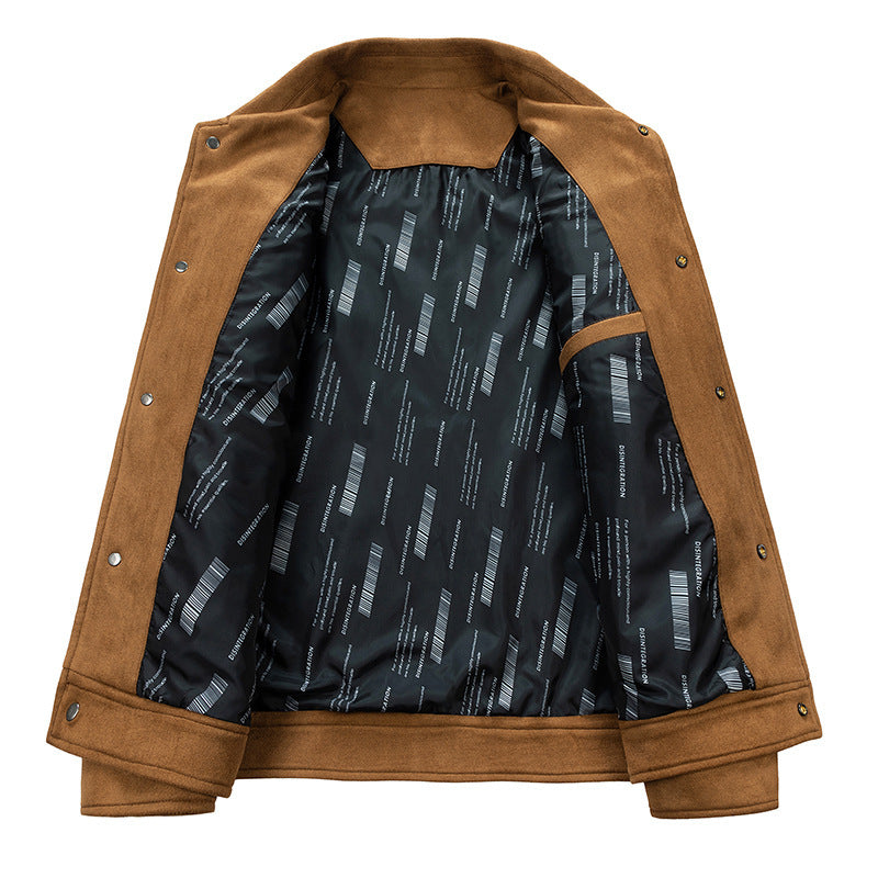 Herren Wildlederoptik Truckerjacke mit gesteppter Innenfütterung und Pattentaschen Nord Taschen