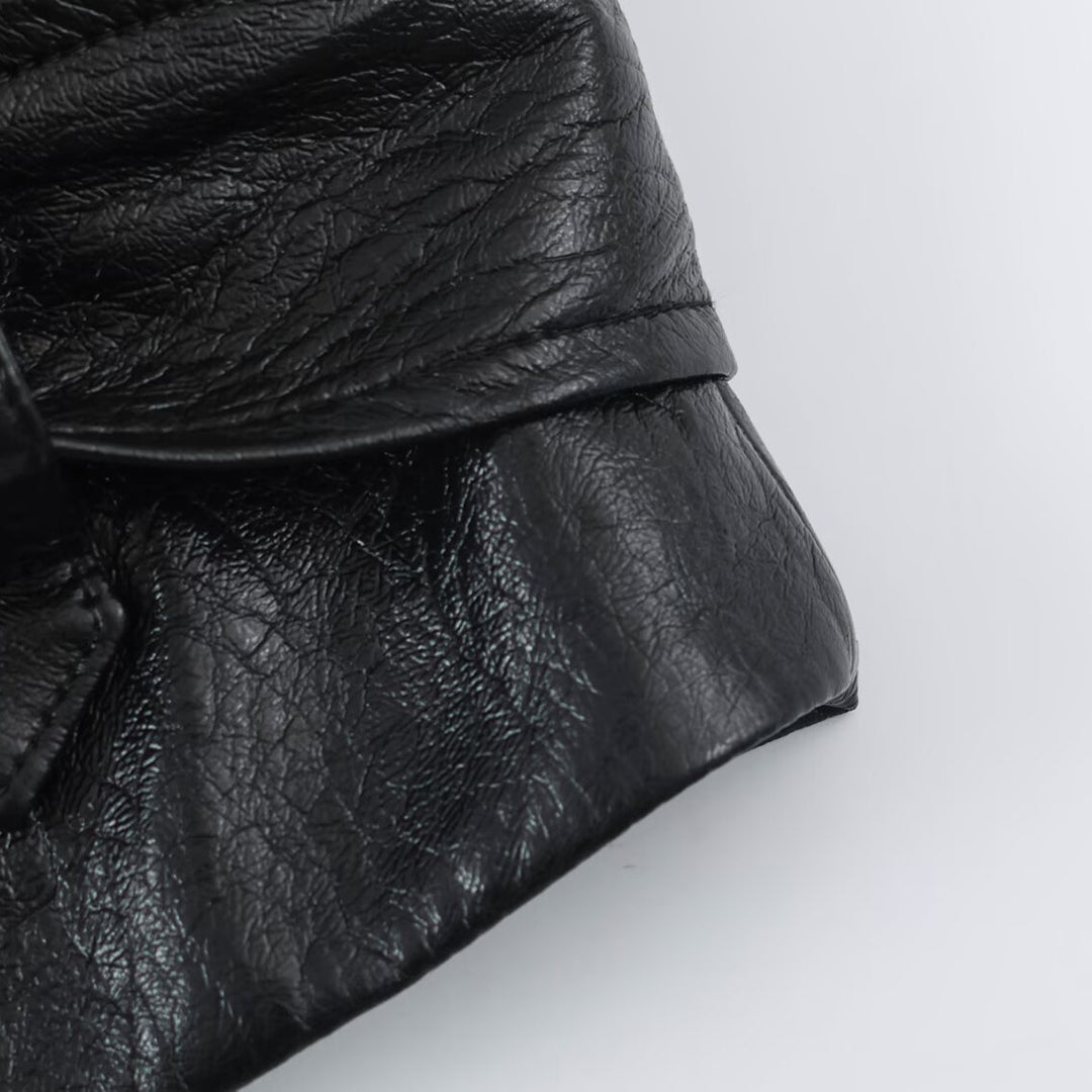 Damen Kurzjacke im Blousonstil mit hochabschließendem Kragen und Bindegürtel Nord Taschen